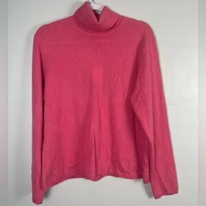 New Parisian Signature Pink Turtleneck 100% cashmere size xl